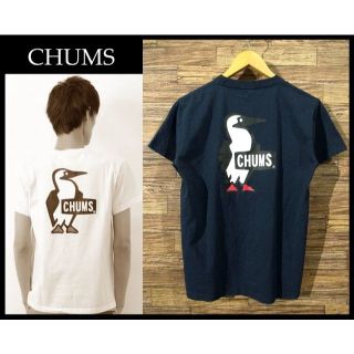 チャムス(CHUMS)のG② チャムス ブービー ロゴ ビッグ プリント 刺繍 半袖 Tシャツ S 紺(Tシャツ/カットソー(半袖/袖なし))