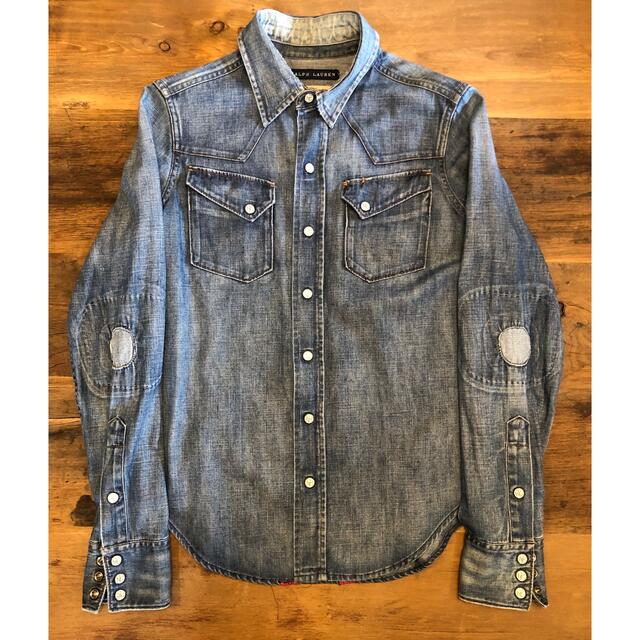 レア】RRL Ralph Lauren ヴィンテージ加工デニムウエスタンシャツ ...