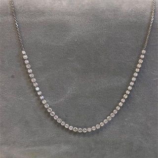 プラチナ　レーザーホール　3ct ダイヤモンド　ライン　ネックレス(ネックレス)