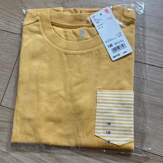 ユニクロ(UNIQLO)の【新品・未使用】ユニクロ　半袖　ポケットつきクルーネックTシャツ　130cm(Tシャツ/カットソー)