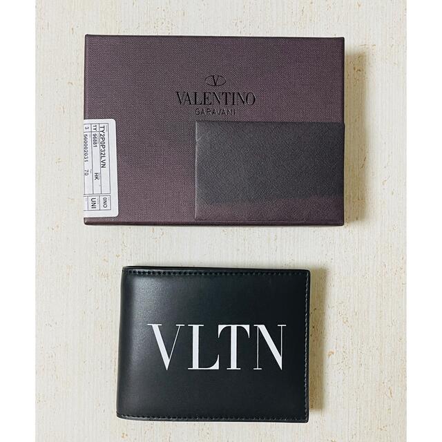 メンズ★超破格セール★ VALENTINO VLTN ロゴ マネークリップ 折り財布