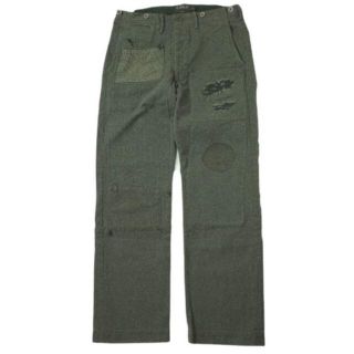 ダブルアールエル(RRL)のRRL HEATHER FABRIC WORK TROUSER リペアパンツ(ワークパンツ/カーゴパンツ)