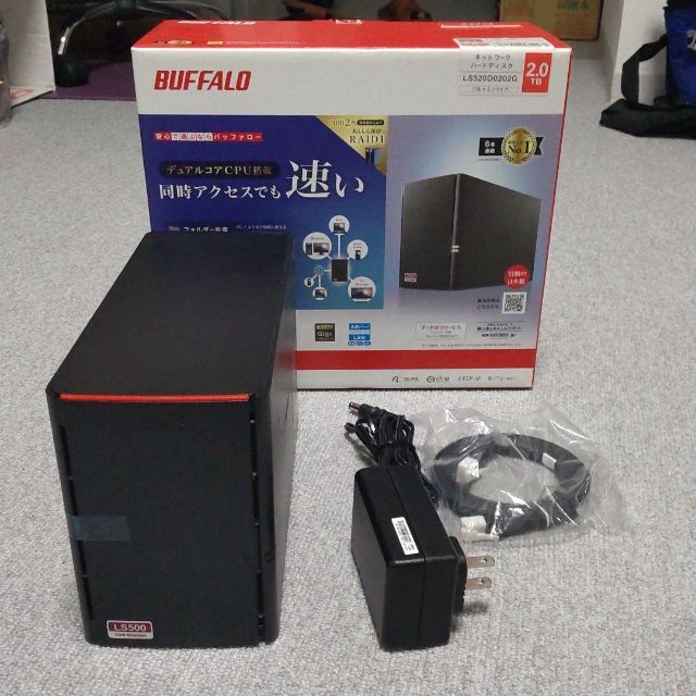 バッファロー LS720DN0202B リンクステーション SOHO向け LS720DNB ネットワークHDD 2ベイ 2TB オリジナル商品 