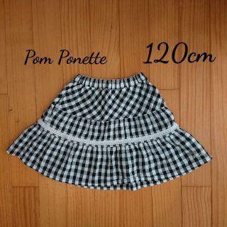 ポンポネット(pom ponette)の黒ギンガムチェック スカート120　夏　ポンポネット (スカート)