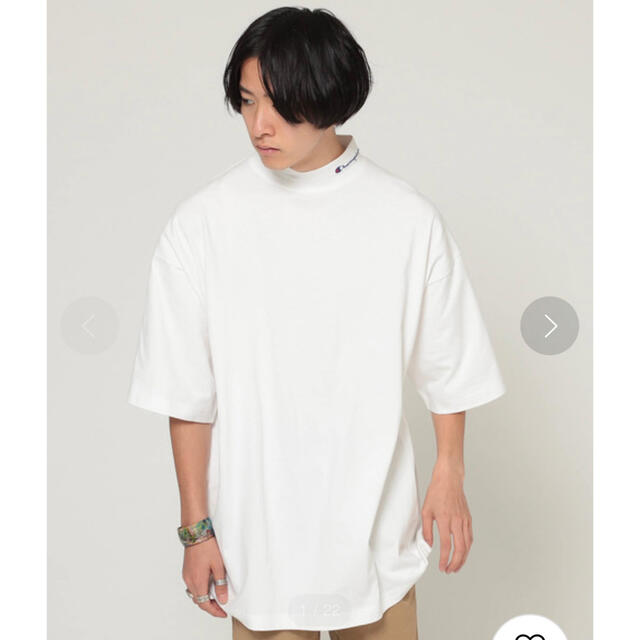 Champion(チャンピオン)のBEAMS×Champion 別注モックネックTシャツ メンズのトップス(Tシャツ/カットソー(半袖/袖なし))の商品写真