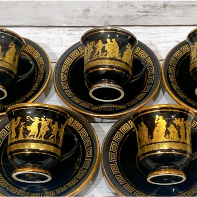 MIMIの陶器食器類コーナーHandmade in Greece in 24k Gold カップ&ソーサー