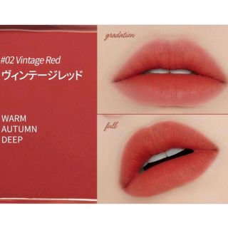 エチュードハウス(ETUDE HOUSE)のフィクシングティント　02 ヴィンテージレッド(口紅)