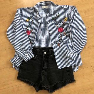 ザラ(ZARA)のZARA GIRLS ストライプシャツ(ブラウス)