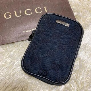 グッチ(Gucci)の専用　グッチ シガレットケース 化粧ポーチ GGキャンバス レザー ブラック(ポーチ)