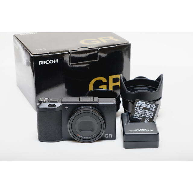 激安先着 RICOH ワイコン&予備バッテリーセット II GR 美品！RICHO