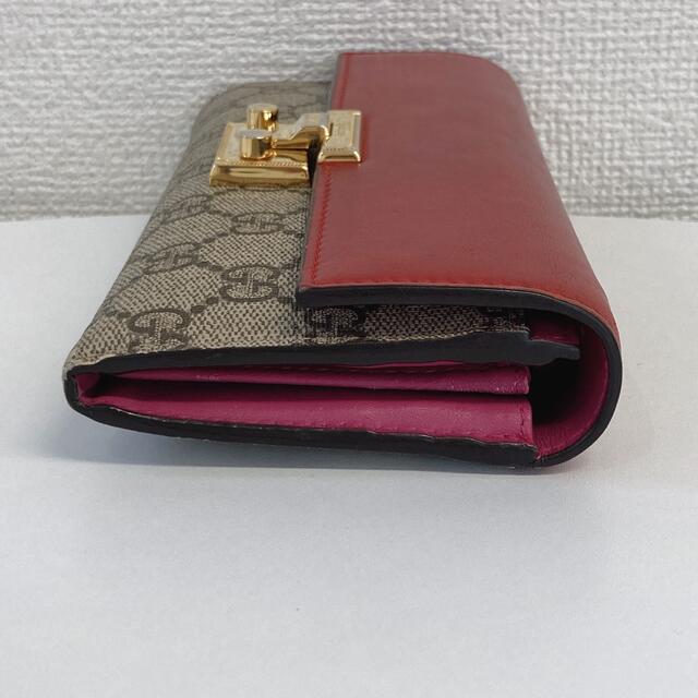 【美品】グッチ 長財布 レディース レッド 箱付き