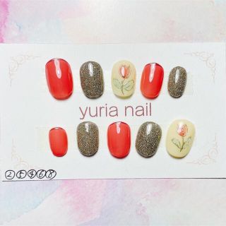 現品♡ジェルネイルチップ/フラッシュ/ギャラクシー/フラワー/花/チューリップ