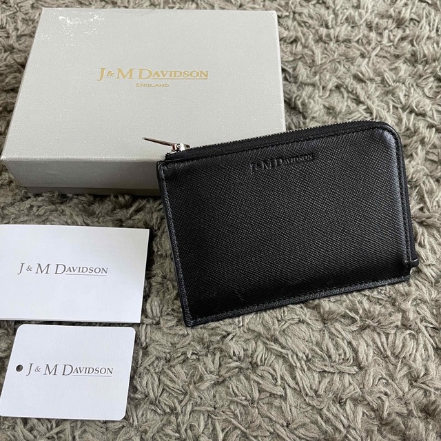 箱付 極美品 J&M DAVIDSON スモールソフトパース サフィアーノ 黒