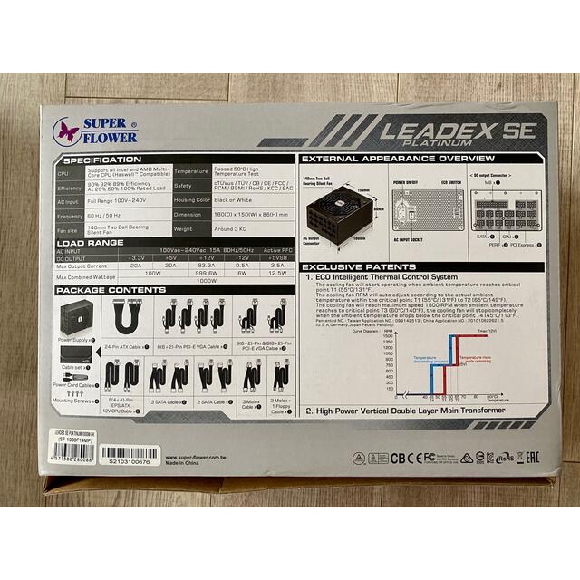 PC電源 LEADEX PLATINUM SE 1000W-BKブラック-