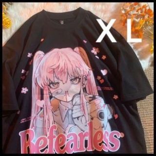 『黒』地雷系　病みかわいい　ツインテール女の子　メンヘラ　ｔシャツ(Tシャツ(半袖/袖なし))