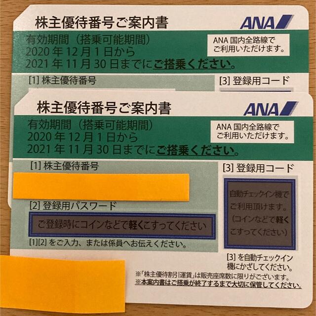 ANA株主優待券　２枚 チケットの優待券/割引券(その他)の商品写真