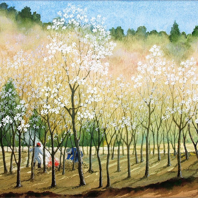 超人気新品 早春ーコブシの花咲くころ 絵画+タペストリー - rastgar-co.com