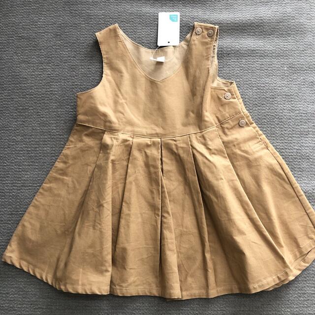 【新品・未使用】コーデュロイ　ワンピース　ベージュ キッズ/ベビー/マタニティのキッズ服女の子用(90cm~)(ワンピース)の商品写真