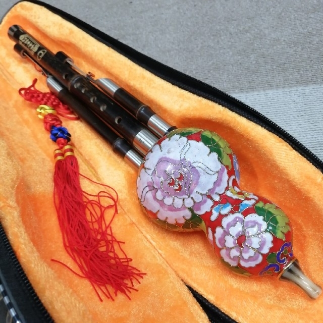 日本製 フルス　中国　民族楽器　七宝焼　花柄 その他