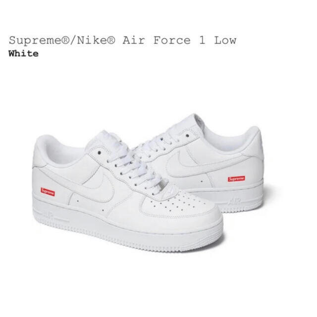 オンラインカラーSupreme Nike Air Force 1 Low White