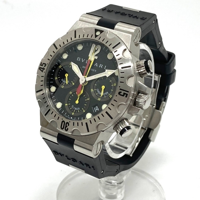 ブルガリ SC40S ディアゴノ スクーバ クロノグラフ デイト メンズ腕時計