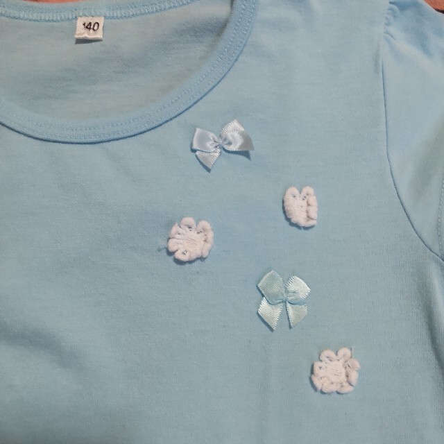 西松屋(ニシマツヤ)の140サイズ カットソー  Tシャツ 2枚組 キッズ/ベビー/マタニティのキッズ服女の子用(90cm~)(Tシャツ/カットソー)の商品写真