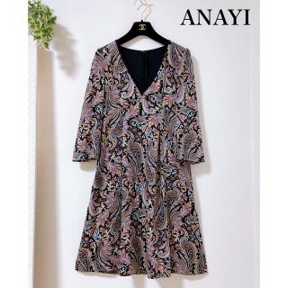 アナイ(ANAYI)のANAYI アナイ　ペイズリー　花柄　ワンピース　M 38  エスニックドレス(ひざ丈ワンピース)