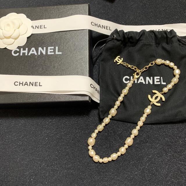 【超美品】希少CHANEL レアココマークパールネックレス