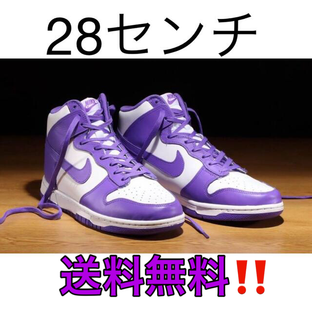 NIKE(ナイキ)のナイキ　ダンクハイ　コートパープル　28センチ メンズの靴/シューズ(スニーカー)の商品写真