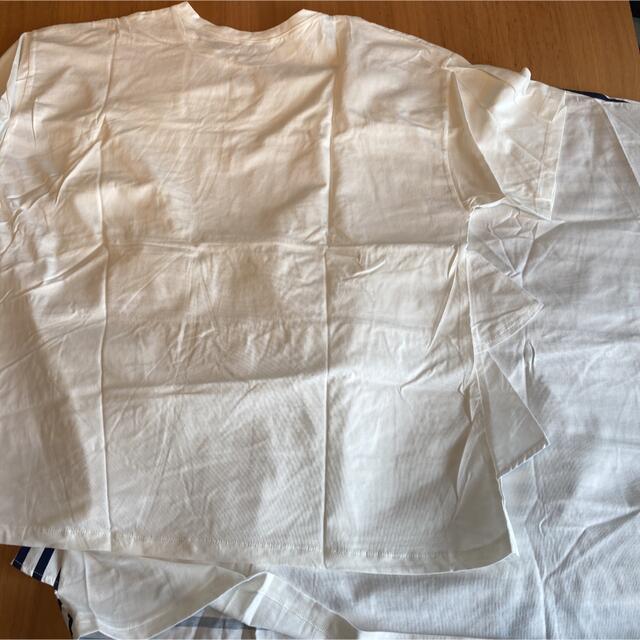 ZARA(ザラ)のZARA ビッグティーシャツ ネイビー横ストライプ ホワイト ２枚セット レディースのトップス(Tシャツ(半袖/袖なし))の商品写真