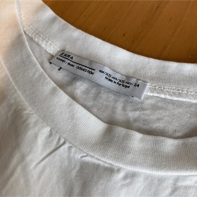 ZARA(ザラ)のZARA ビッグティーシャツ ネイビー横ストライプ ホワイト ２枚セット レディースのトップス(Tシャツ(半袖/袖なし))の商品写真