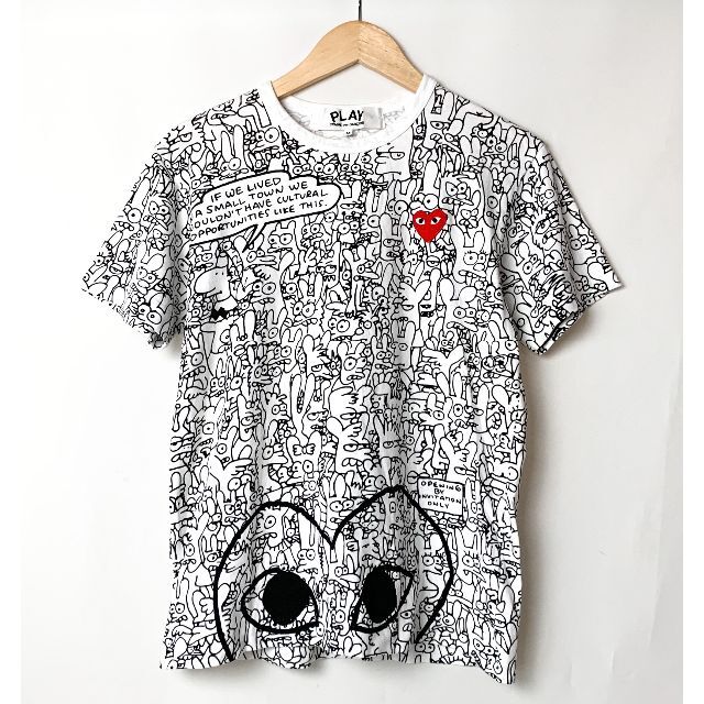 コムデギャルソン Tシャツ 日本製 PLAY 総柄