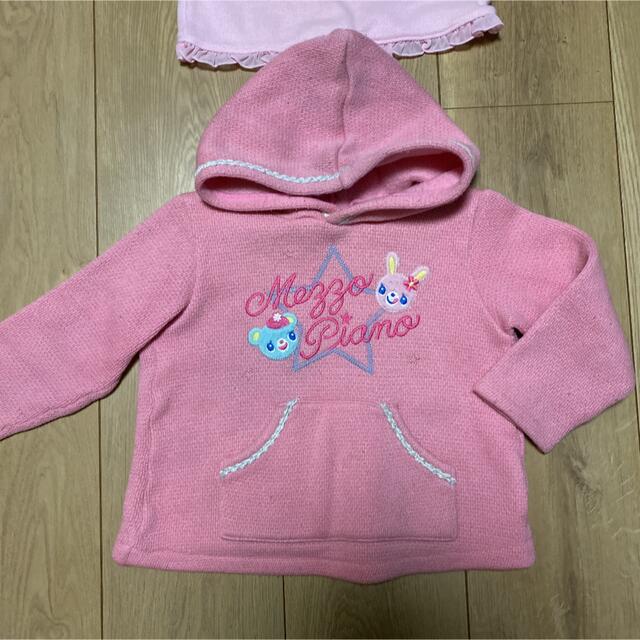 mezzo piano(メゾピアノ)のメゾピアノ　パーカー　ロンT 2点セット キッズ/ベビー/マタニティのキッズ服女の子用(90cm~)(Tシャツ/カットソー)の商品写真