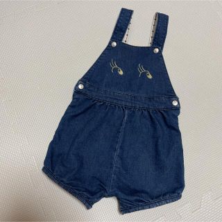 プチバトー(PETIT BATEAU)のプチバトー　オーバーオール　デニム 81(ワンピース)