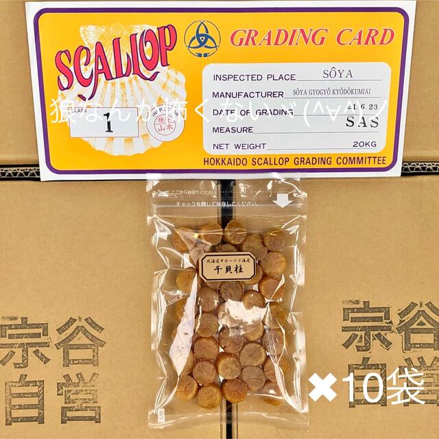 北海道産乾燥帆立貝柱 ホタテ貝柱 SAS 1等級 1kg（100g×10）貝柱