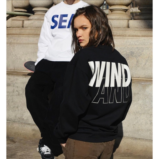 【抽選限定品】WIND AND SEA ロゴプリントロングTシャツ 黒 XL