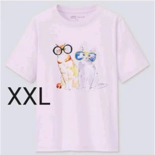 ユニクロ(UNIQLO)の新品　ユニクロ×ポール&ジョー　猫　半袖Tシャツ　XXL(Tシャツ(半袖/袖なし))