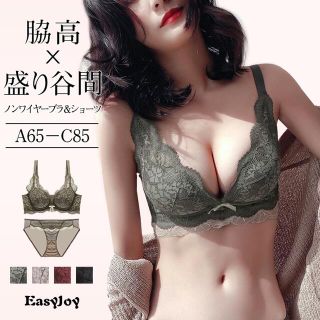 ブラジャー ブラショーツ 上下セット 育乳ブラ  バストアップ 女性用 下着(ブラ&ショーツセット)