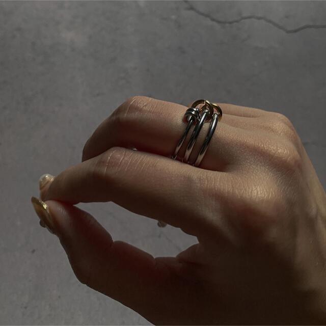 Ameri VINTAGE(アメリヴィンテージ)のContrast line triple gold ring No.927 レディースのアクセサリー(リング(指輪))の商品写真