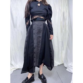 tuck design skirt 6005 meikeiin handmade(ロングスカート)