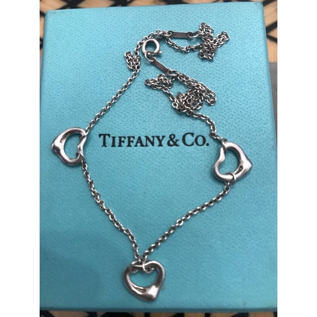 Tiffany オープンハート　三連ネックレス
