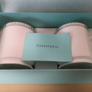 ティファニー(Tiffany & Co.)の【TIFFANY＆Co ティファニー】プラチナブルーバンド　ペアマグカップ(グラス/カップ)