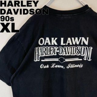 ハーレーダビッドソン(Harley Davidson)の90s メキシコ製 ヘインズ ハーレーダビッドソン プリントTシャツ 黒XL(Tシャツ/カットソー(半袖/袖なし))