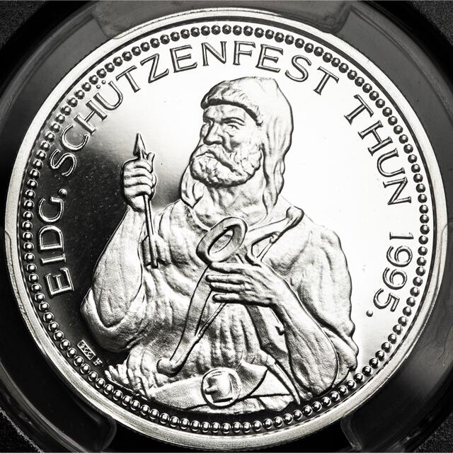 世界で18枚 スイス 1996 50フラン 銀貨 PCGS PR70 現代射撃祭 | www