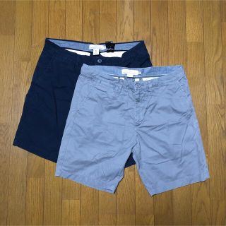 エイチアンドエム(H&M)の送料込 H&M W33 チノ ショートパンツ 2枚セット ネイビー / グレー(ショートパンツ)