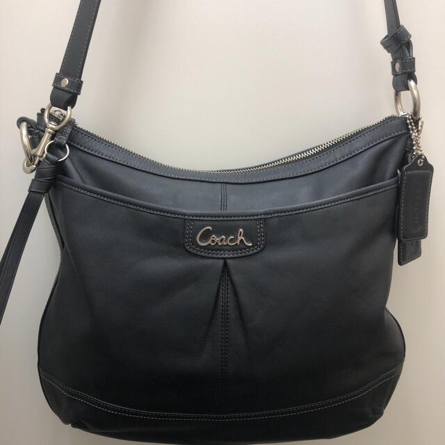 美品】COACH コーチ 本革 ショルダーバッグ ブラック - バッグ