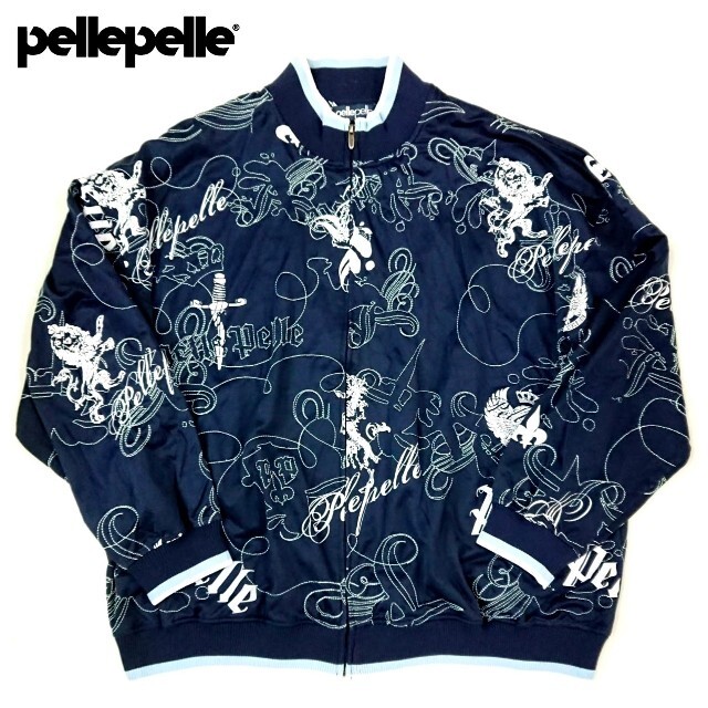 PELLE PELLE(ペレペレ)の超稀少 ペレペレ 高級総柄刺繍コットンポリエステルジャージートラックジャケット メンズのトップス(パーカー)の商品写真