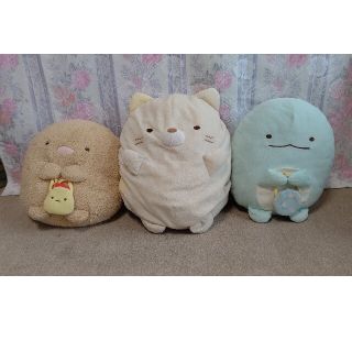 すみっこぐらし大きめバッグぬいぐるみ3点セット とんかつ とかげ ネコ(ぬいぐるみ)