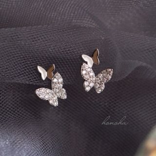 ヨンドシー(4℃)のmicro pave butterflies pierce ◯s925 post(ピアス)