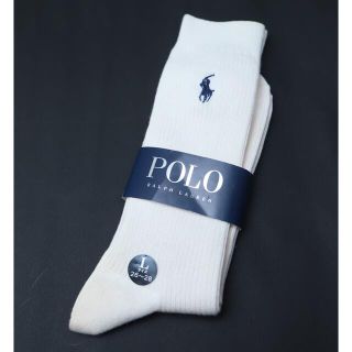 ポロラルフローレン(POLO RALPH LAUREN)の【新品】ポロラルフローレン　靴下26〜28㌢　ホワイト(ソックス)